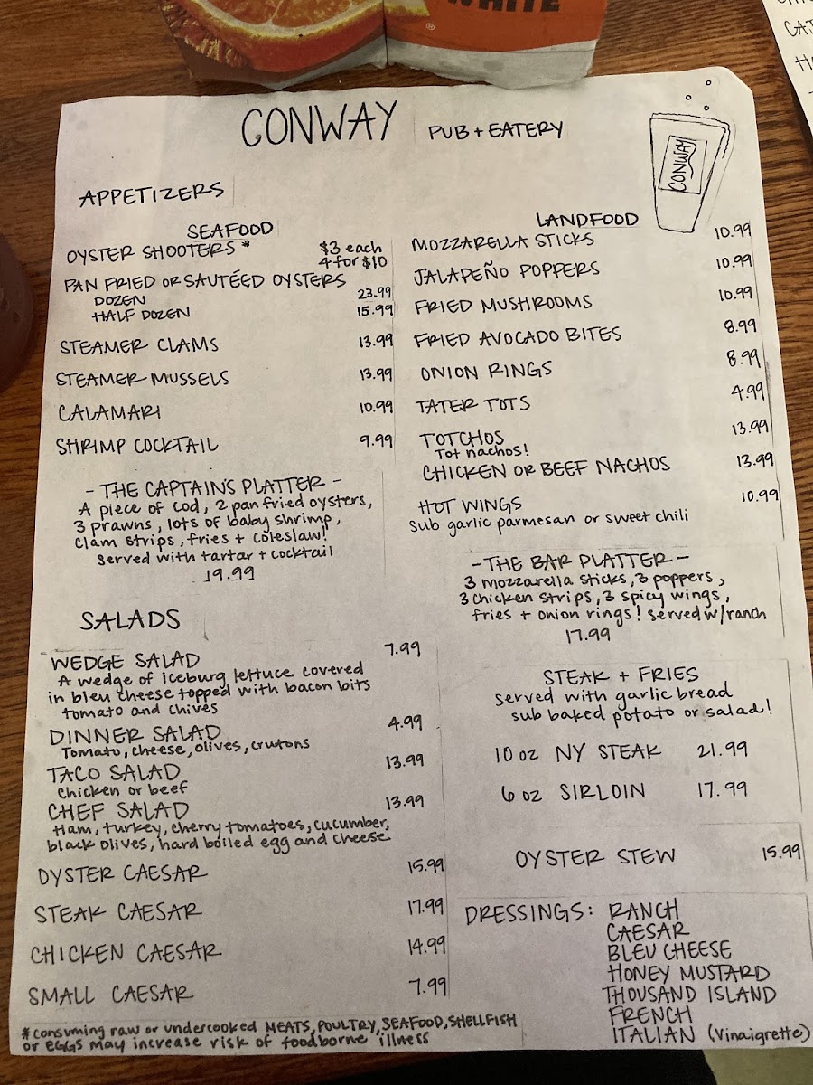 Menu Conway's Pub Eatery-10
