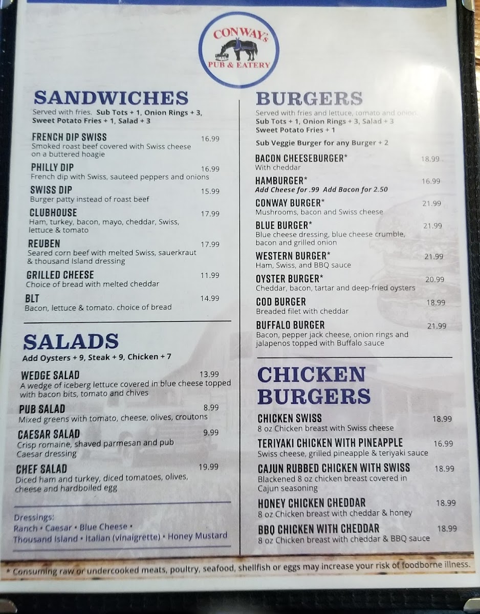 Menu Conway's Pub Eatery-2