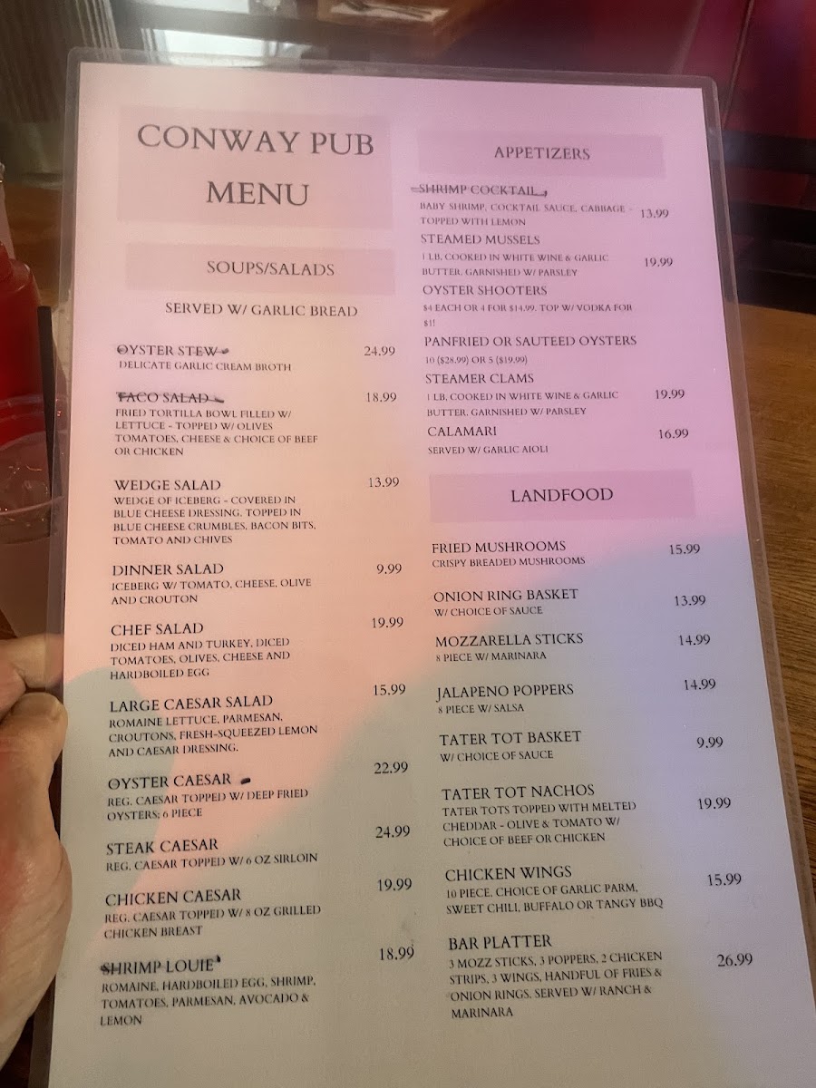 Menu Conway's Pub Eatery-6